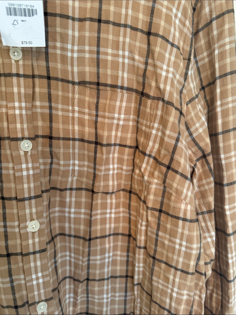 J. Crew Tan Plaid Cotton Button-Down Shirt - Picture 9 of 10